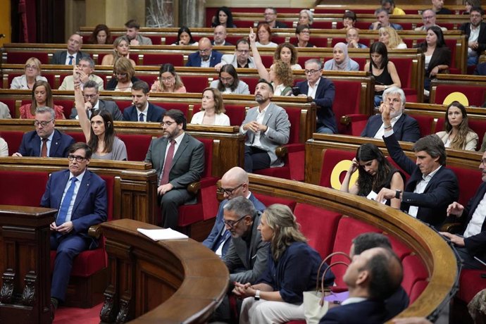 El president de la Generalitat de Catalunya, Salvador Illa, durante una sesión plenaria, en el Parlament de Catalunya, a 22 de julio de 2026, en Barcelona, Catalunya (España).