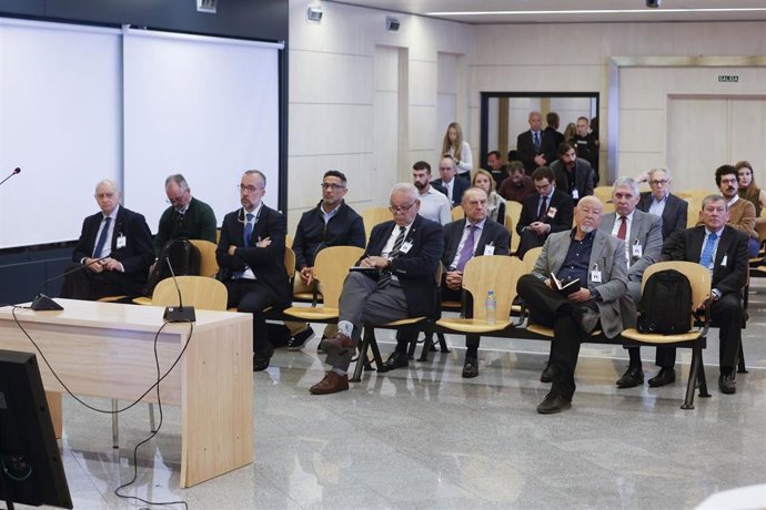 Archivo - (I-D, primera fila) El exministro de Interior, Jorge Fernández Díaz; su número dos, Francisco Martínez; el exDAO de la Policía Nacional Eugenio Pino, y el exjefe de Asuntos Internos de la Policía Nacional Marcelino Martín Blas.