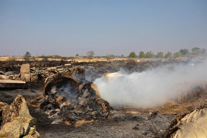 Casa quemada por un incendio forestal, a 31 de julio de 2026, en Formariz, Zamora, Castilla y León (España). 