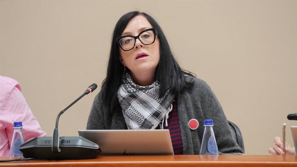 Archivo - La portavoz parlamentaria de Lingua del BNG, Iria Taibo.