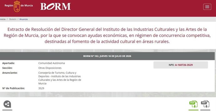 Imagen de la convocatoria de ayudas para proyectos culturales en el ámbito rural.