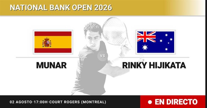 Jaume Munar - Rinky Hijikata: resumen y estadísticas del partido de Sesentaicuatroavos de final de National Bank Open