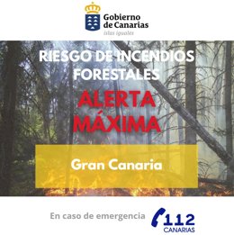 Alerta máxima por incendios forestales en Gran Canaria