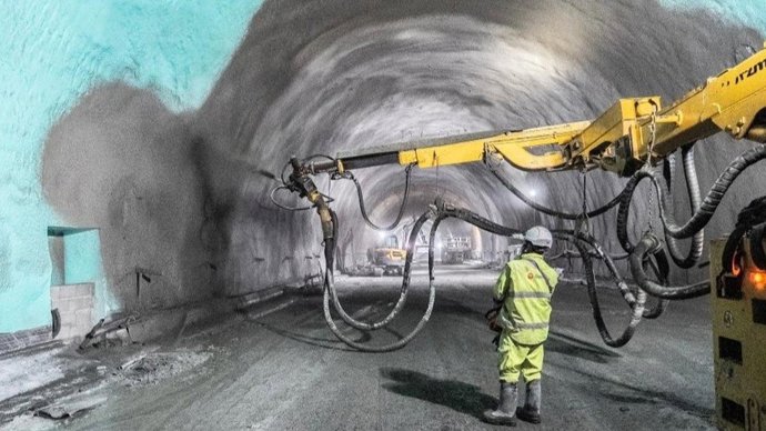 Trabajos en los túneles de Artxanda