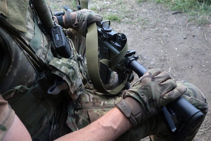 Imagen de archivo de un soldado ucraniano en Járkov.