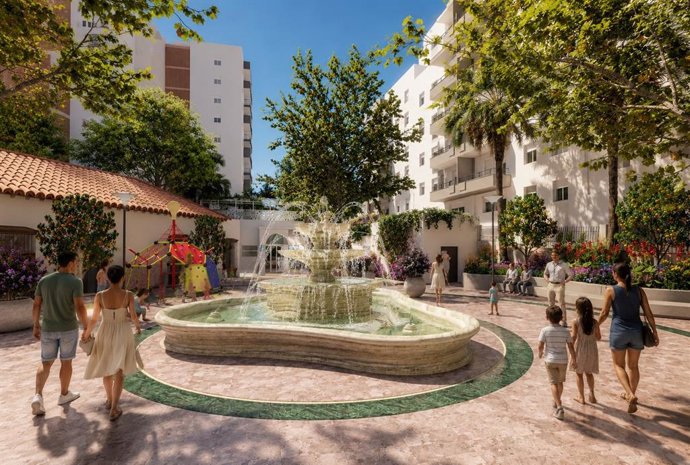 Infografia de la remodelación integral de la plaza Fuerzas Armadas de Estepona
