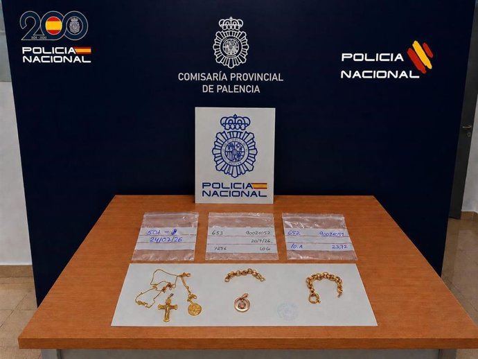 Joyas recuperadas en Palencia.