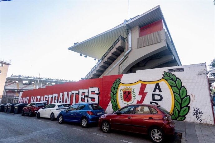 Fachada del Estadio de Vallecas, a 29 de julio de 2026, en Madrid (España).