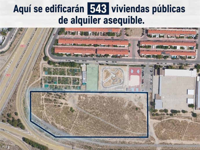 Sobre esta parcela de Parque Goya se levantarán 543 viviendas de alquiler asequible para jóvenes.