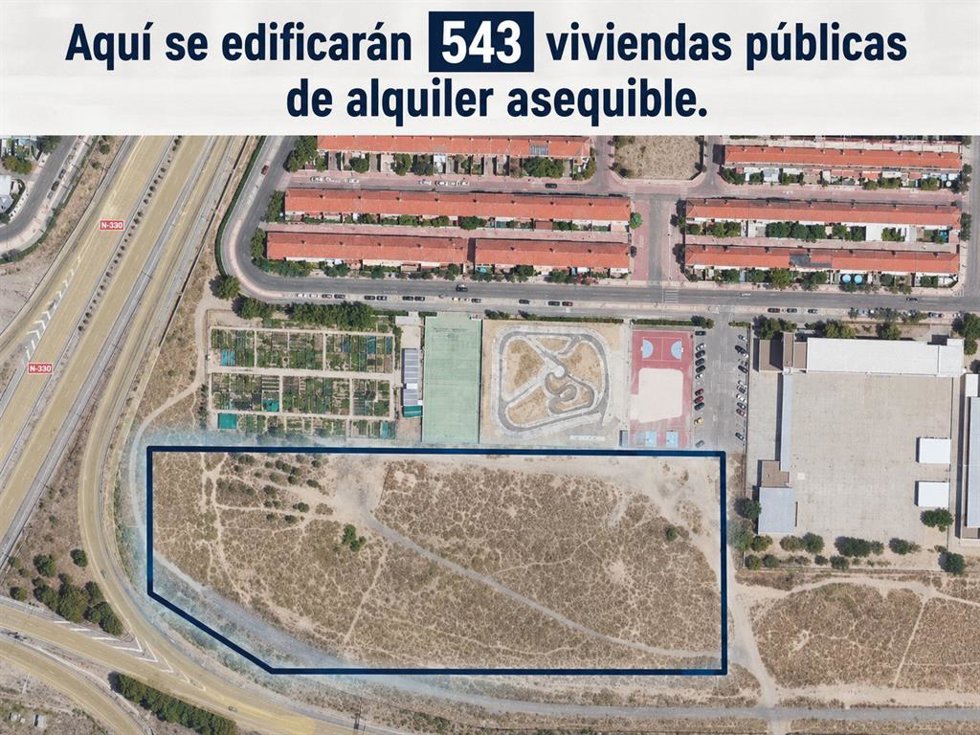 Sobre esta parcela de Parque Goya se levantarán 543 viviendas de alquiler asequible para jóvenes.