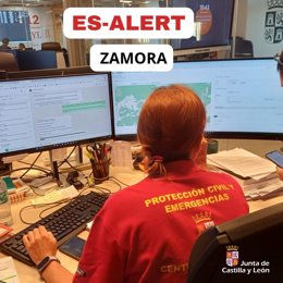 Gráfico del 112 con datos del ES-ALERT emitido en Zamora