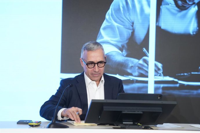 El consejero delegado de Banco Sabadell, Marc Armengol, durante la rueda de prensa para presentar los resultados económicos del segundo trimestre de Banco Sabadell, a 24 de julio, en San Cugat del Vallés, Barcelona, Catalunya (España). 