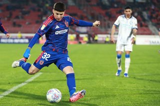 Futbol, Universidad de Chile vs Huachipato Fecha 17 de Liga de Primera 2026. El jugador de Universidad de Chile centro, es fotografiado durante el partido de la Liga de Primera contra Huachipato disputado en el estadio Nacional de Santiago,