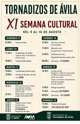 Cartel del programa de la Semana Cultural.