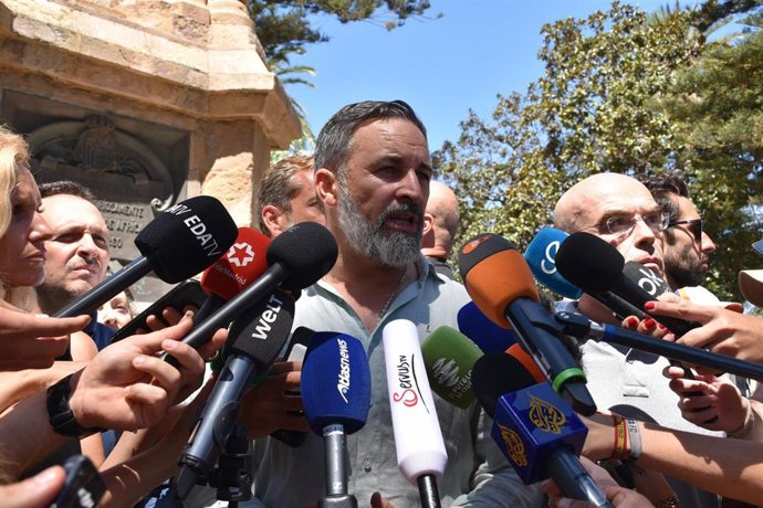 El presidente de Vox, Santiago Abascal, en una reciente comparecencia en Ceuta