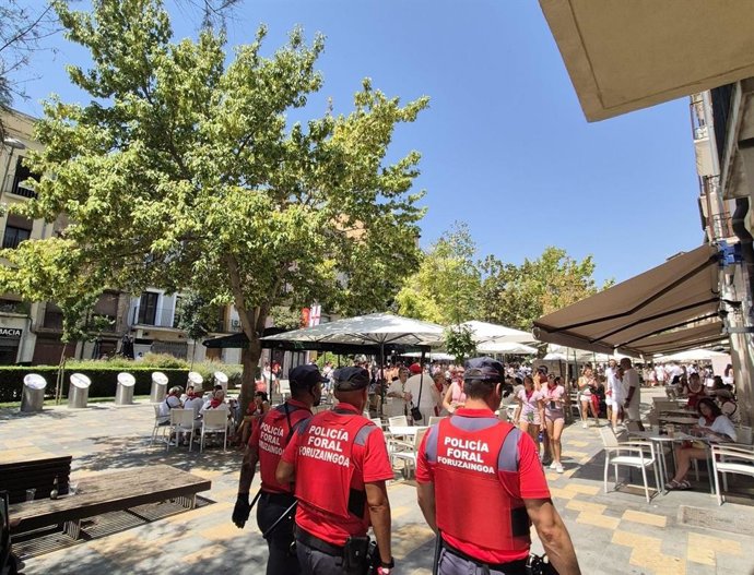 Patrullaje de Policía Foral en fiestas de Tudela
