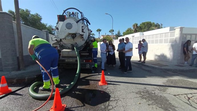 Visita a trabajos de saneamiento en Puente Tablas