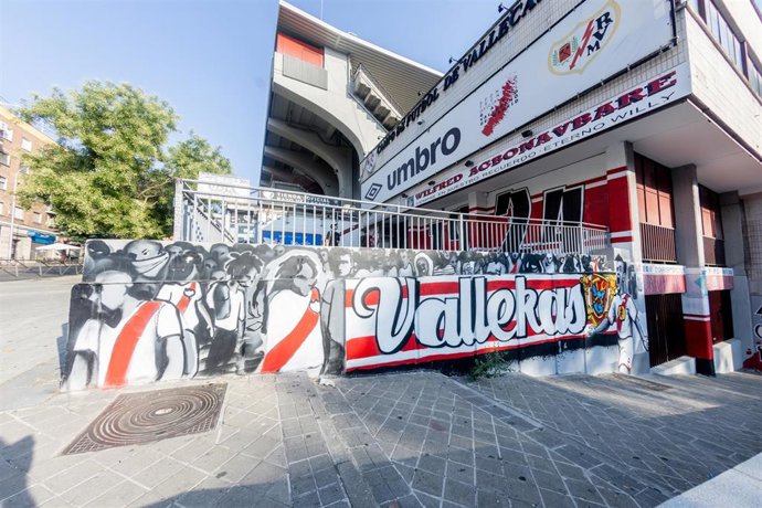 Fachada del Estadio de Vallecas, a 29 de julio de 2026, en Madrid (España).