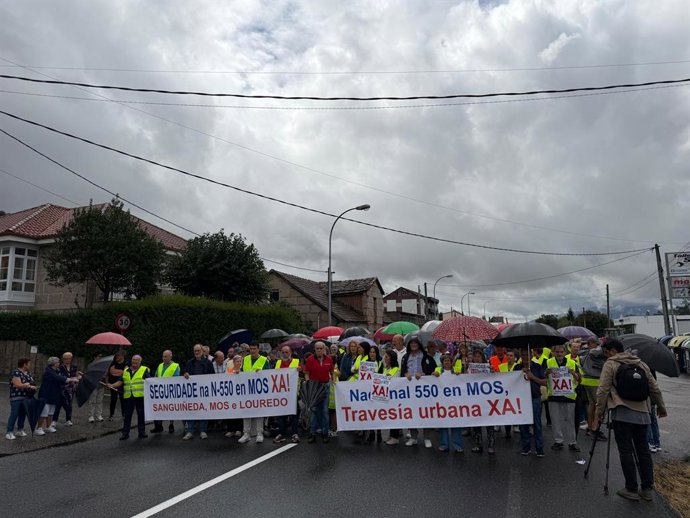 Imagem do bloqueio de trânsito desta terça-feira.