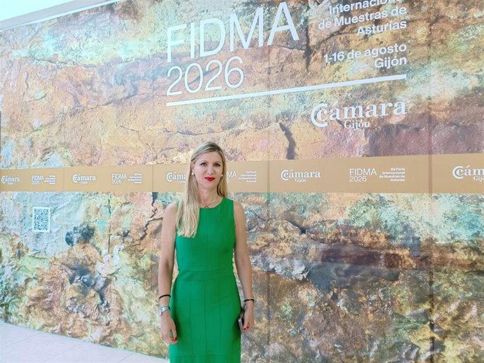 La presidenta de la Federación de Empresarias y Directivas de Asturias (FEDA), Begoña Fernández-Costales, en la 69 Feria Internacional de Muestras de Asturias (Fidma), que se celebra en el recinto ferial gijonés 'Luis Adaro', antes de un acto de FEDA.