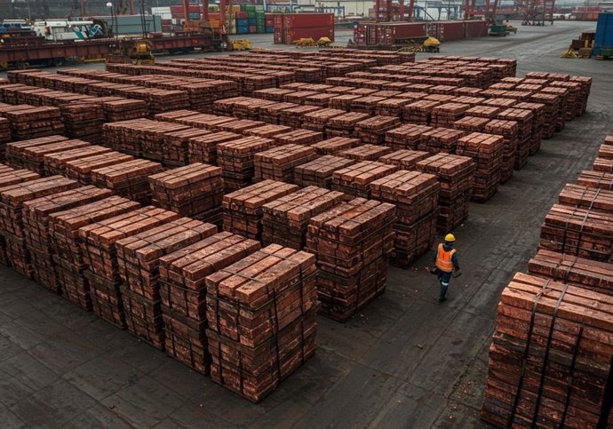 Planchas de cobre peruano para su exportación.