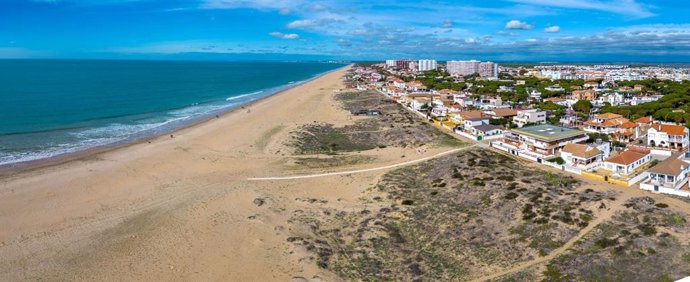 Imagen aérea de la playa de Punta Umbría.