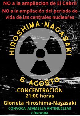 Cartel de la concentración contra la continuidad de las centrales nucleares y la ampliación de El Cabril.