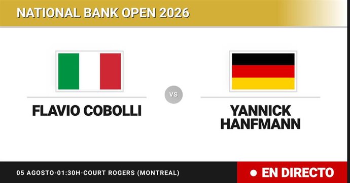 Flavio Cobolli - Yannick Hanfmann: resumen y estadísticas del partido de Treintaidosavos de final de National Bank Open