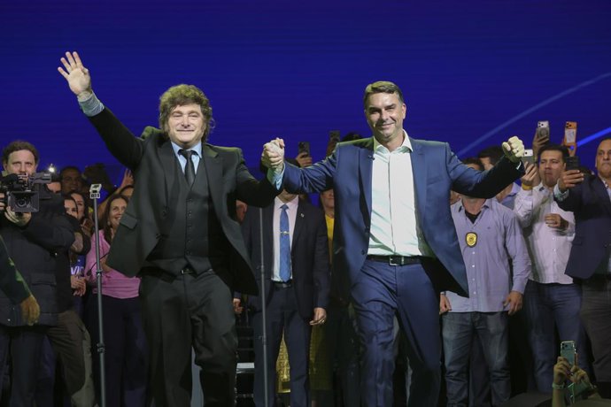 July 25, 2026, Sao Paulo, Sao Paulo, Brasil: Sao Paulo (SP), July 25, 2026 - Politics / PL National Convention - The President of Argentina, Javier Milei, participated this Saturday (25) in the national convention of the Liberal Party (PL), held at Mercad