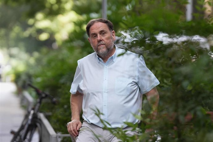 El presidente de ERC, Oriol Junqueras, durante la entrevista