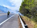 Controlado un incendio en la cuneta de la AP-15 en Pueyo