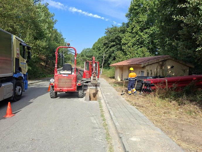 Imagen de obras en la urbanización de Puigventós, en Vidreres (Girona)