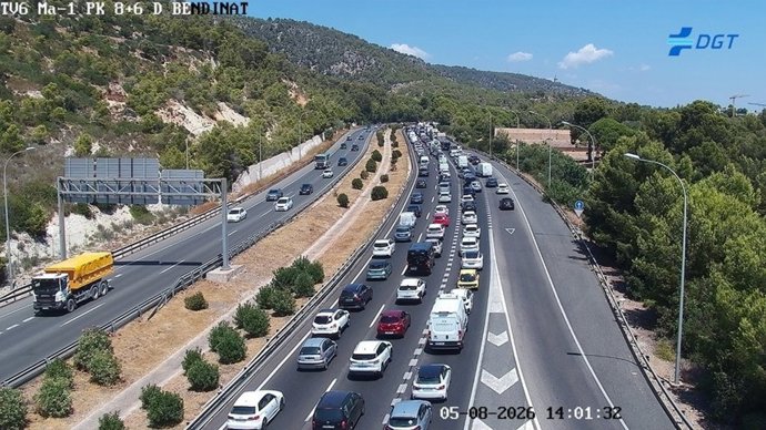 Un accidente en la autopista de Andratx provoca tres kilómetros de retenciones.