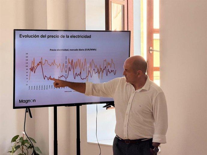 Guillermo Negro muestra la evolución del precio de la electricidad.