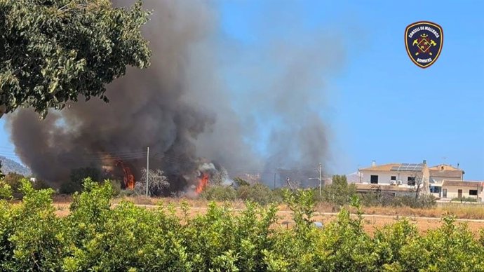 Incendio en un solar de sa Pobla.