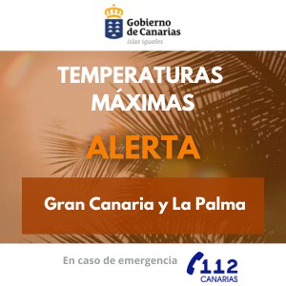 Alerta por temperaturas máximas en Gran Canaria y La Palma