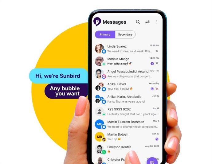 O novo aplicativo do Sunbird.