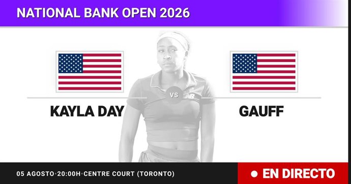 Kayla Day - Coco Gauff: resumen y estadísticas del partido de Treintaidosavos de final de National Bank Open