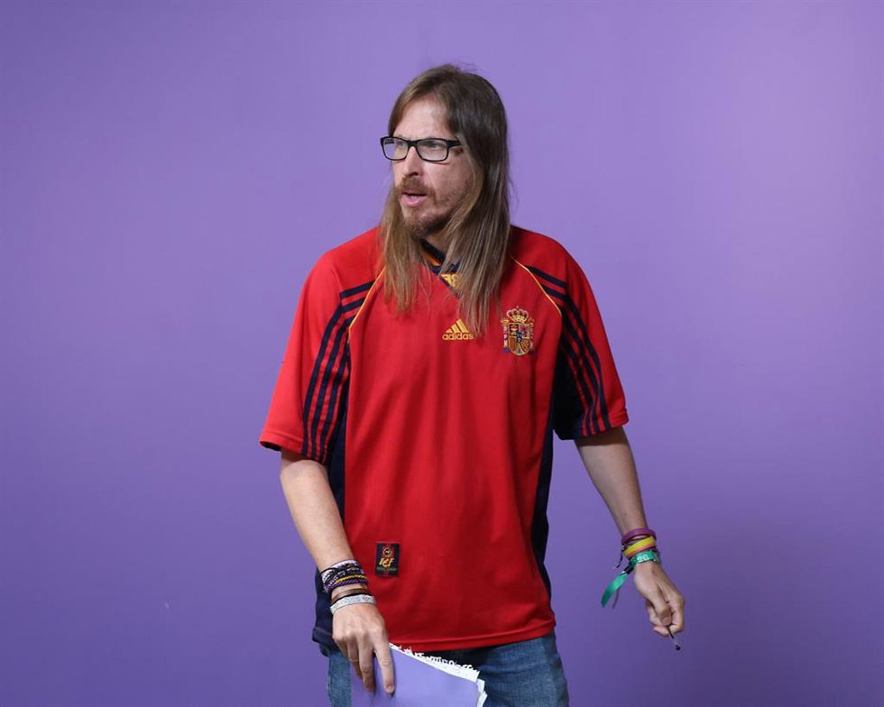 El secretario de Organización y portavoz de Podemos, Pablo Fernández, durante una rueda de prensa en la sede de Podemos, a 20 de julio de 2026, en Madrid (España). 