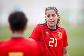 Archivo - Andrea Sanchez Falcon, player of Women's Spain Team, during the training day of the Women Spain Team at Ciudad del Futbol of Las Rozas on November 07, 2019, in Madrid, Spain.
