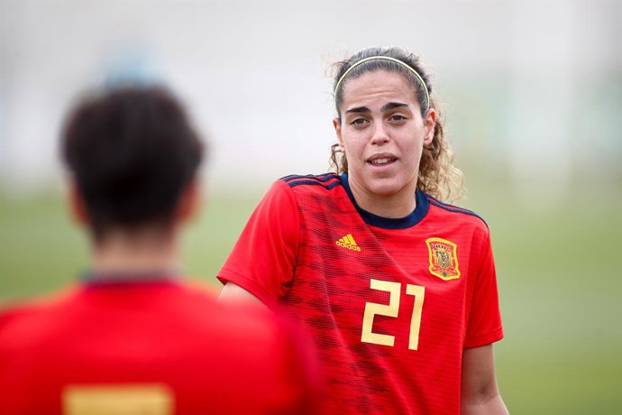 Archivo - Andrea Sanchez Falcon, player of Women's Spain Team, during the training day of the Women Spain Team at Ciudad del Futbol of Las Rozas on November 07, 2019, in Madrid, Spain.