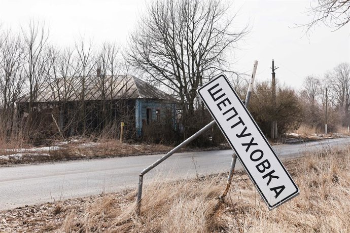 Archivo - RUSSIA, KURSK REGION - MARCH 19, 2026: The village of Sheptukhovka