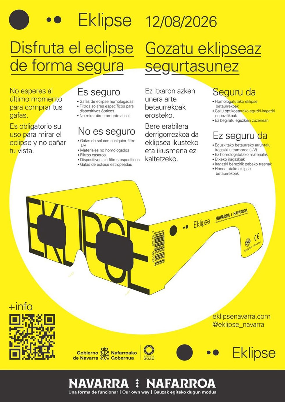Inforgrafía con recomendaciones para el eclipse solar