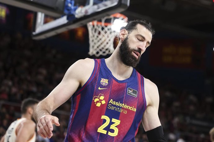 Archivo - Tornike Shengelia en un partido con el Barça en el Palau Blaugrana