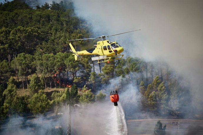 Archivo - Imagen de archivo del incendio forestal de Imárcoain