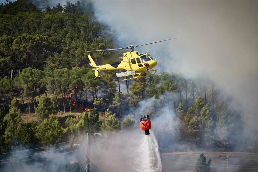 Archivo - Imagen de archivo del incendio forestal de Imárcoain