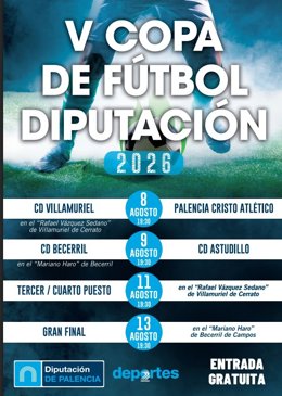 Cartel de la V Copa Diputación de Fútbol.