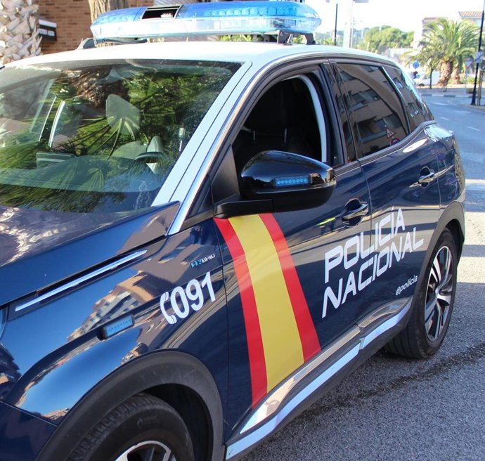 Coche de policía en imagen de archivo