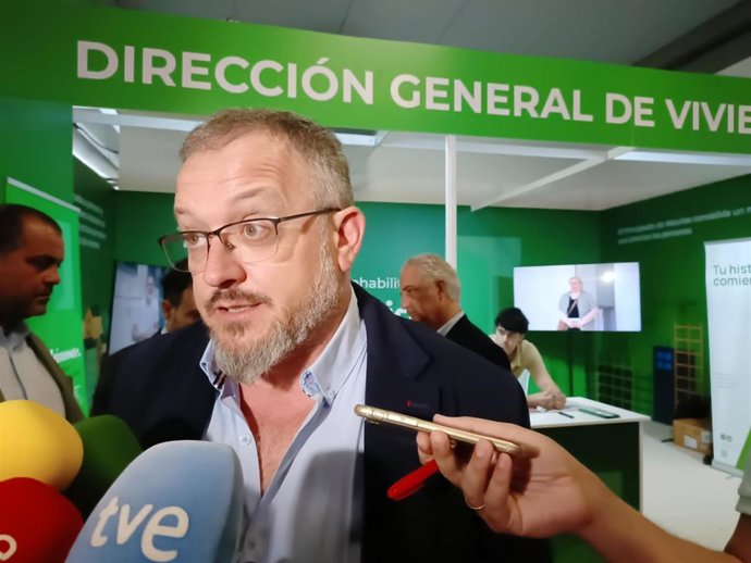 El presidente de CAC-Asprocon, Joel García, en de la 69 Feria Internacional de Muestras de Asturias (Fidma), en el recinto ferial gijonés 'Luis Adaro'.