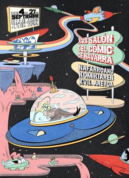 Cartel del XVII Salón del Cómic de Navarra, diseñado por Clara Cábez.